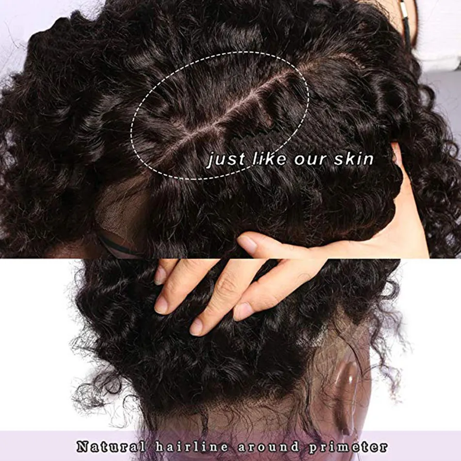 Deep Wave 13x6 13x4 Spets Front Human Hair Wigs For Black Women Prepluck Glueless Brasilian Curly 5x5HD LACE STÄNGNING WIG4112750