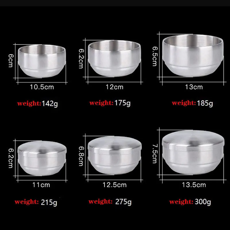 304 aço inoxidável duplo com sopa de tampa arroz cozido no vapor anti-escaldante criança pequena bacia coreana cuisine 201214