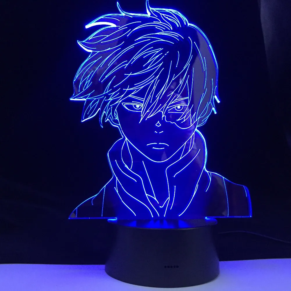 Also Todoroki Face Anime My Hero Academia Design LED Night Light Lampe für Kinder Kinder Jungen Schlafzimmer Dekor Acryltisch Lampe Geschenk296l