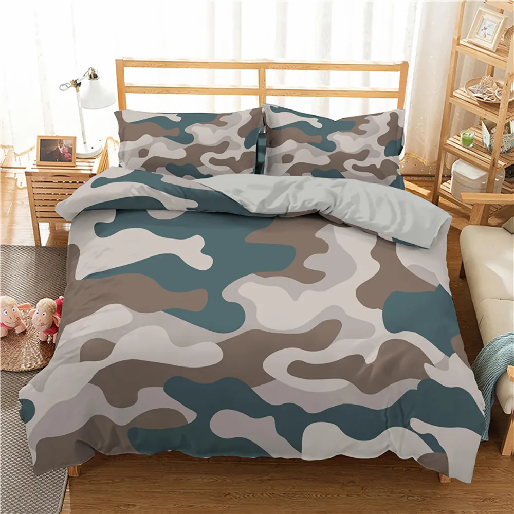Homemesky Camouflage literie Set garçon adolescents pour adolescents couvertures de couette reine queen King Quilt Set abstrait lit-lits de chambre à coucher
