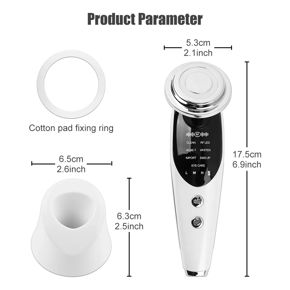 7 in 1 RF EMS Micro Current Lifting Device Vibration LED Po Therapy Face Skin Rejuvenation Wrinkle Remover Facial Massager Pe248o7876034