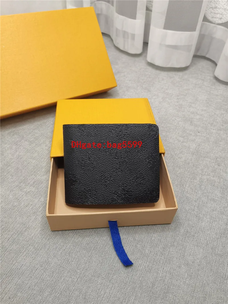 European American fashion Men wallet famous men wallet Boy short small wallet with box dust bag Coin Purse Card package201J