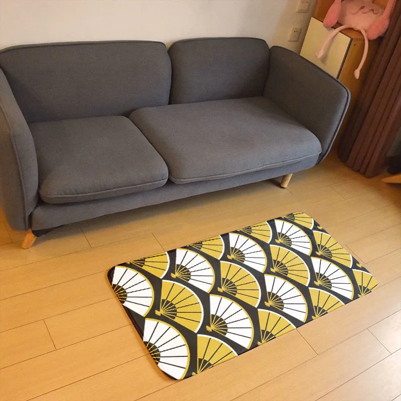 3D Drukowane Japońskie Wave Ukiyoe Carpet Nowoczesny Salon Wodoodporna Mata Drzwi Korytarz Kuchnia Kąpiel Flanel Home Decor Rug 220301