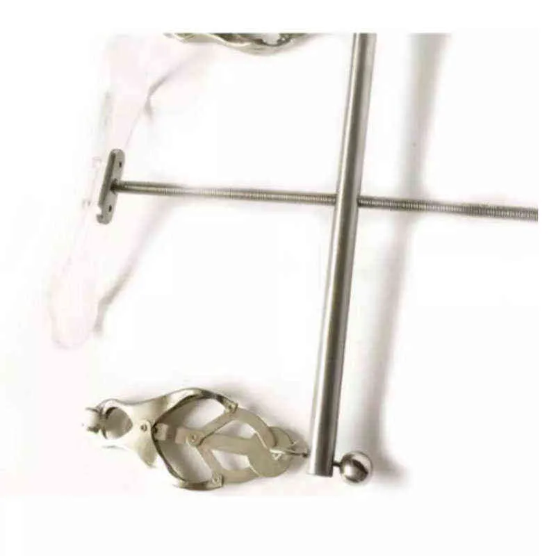 Nxy Sex Pump Toys Breast Puller Adult Stainless Steel Products Butterfly Nipple Clamp Spreader Flirting Torture Women Sm 1221