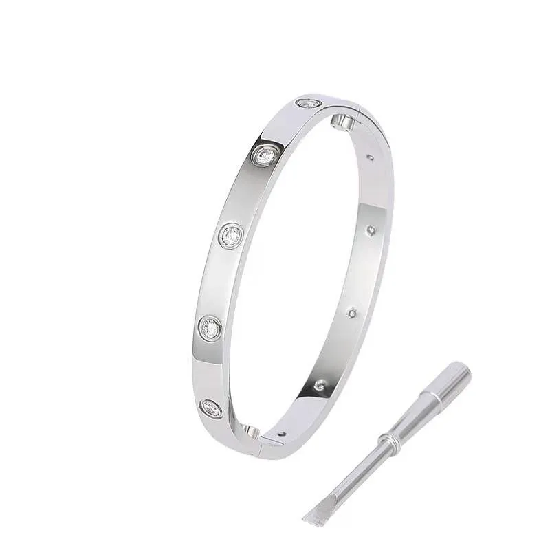 Silverguldarmband Kvinnor Män Bangle Lovely Par Party Birthday Present Rostfritt stål smycken Skruvmejsel Nagelarmband Kvinnor 2899