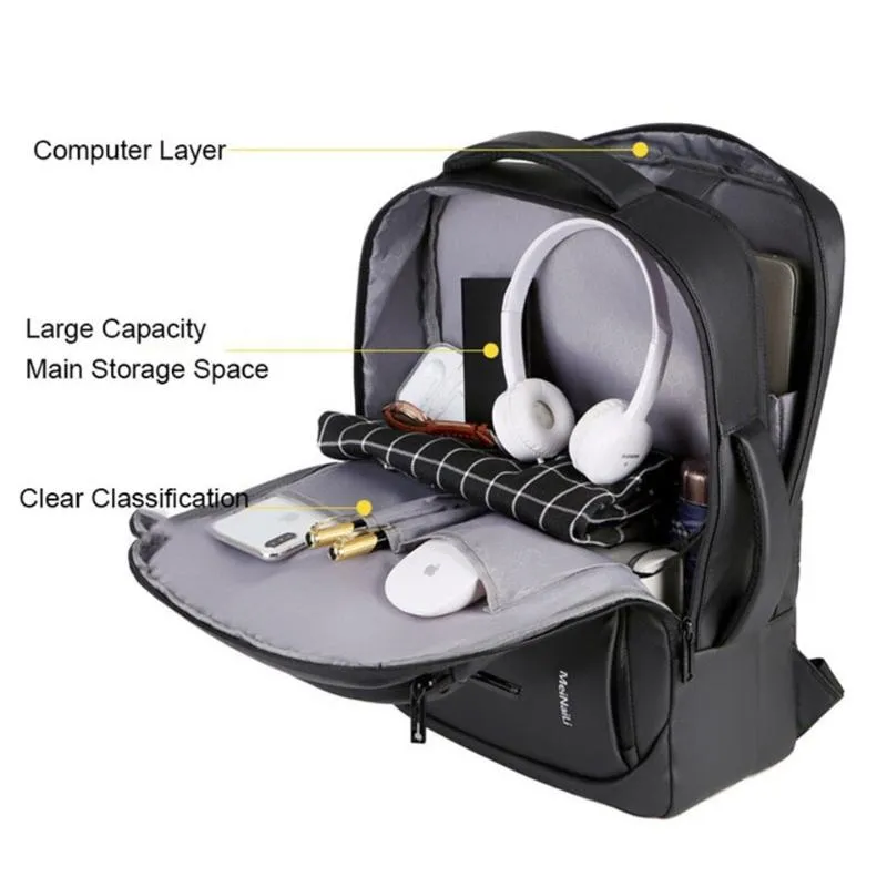 Laptop Backpack Mens Male Backpacks Business Notebook Mochila Waterproof Back Pack USB Charging Bags Travel Bagpack1237d