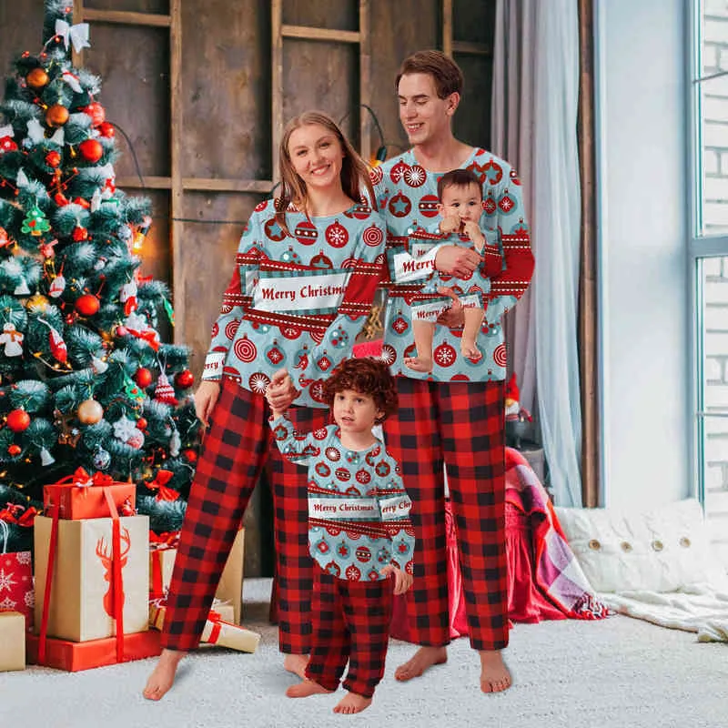 Nxy Family Suit Christmas Pajamas Matching Outfits Parent Nightwear Xmas Clothes Set Pijamas Navidad Para Familias 2212319567951