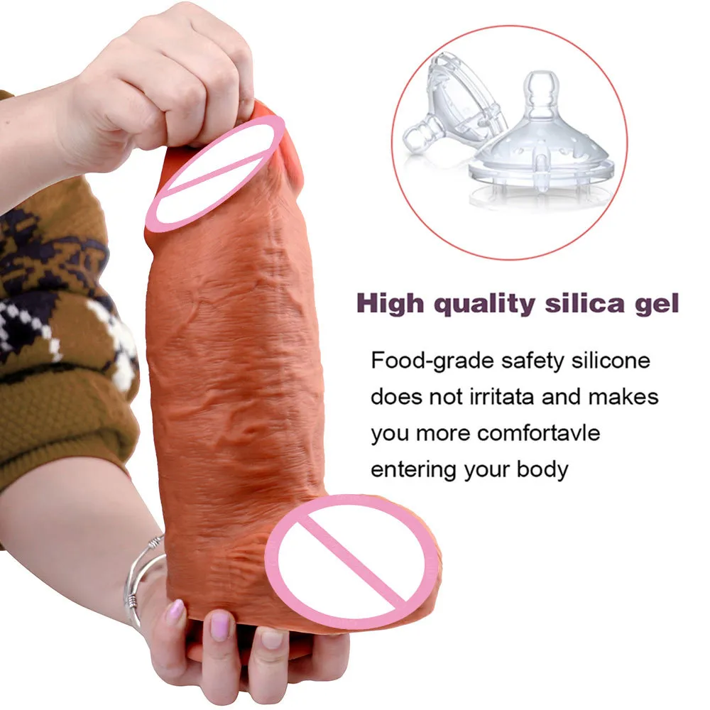 Super Huge Flesh Dildos Strapon Thick Giant Realistic Dildo Anal Butt with Suction Cup Big Soft Silicone Penis sexy Toy For Women