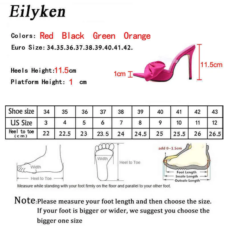 Slippers Eilyken New Silk Butterfly Knot Mule High Heels Sandals Pointed Toe Strappy Slides Party Women Shoes220308