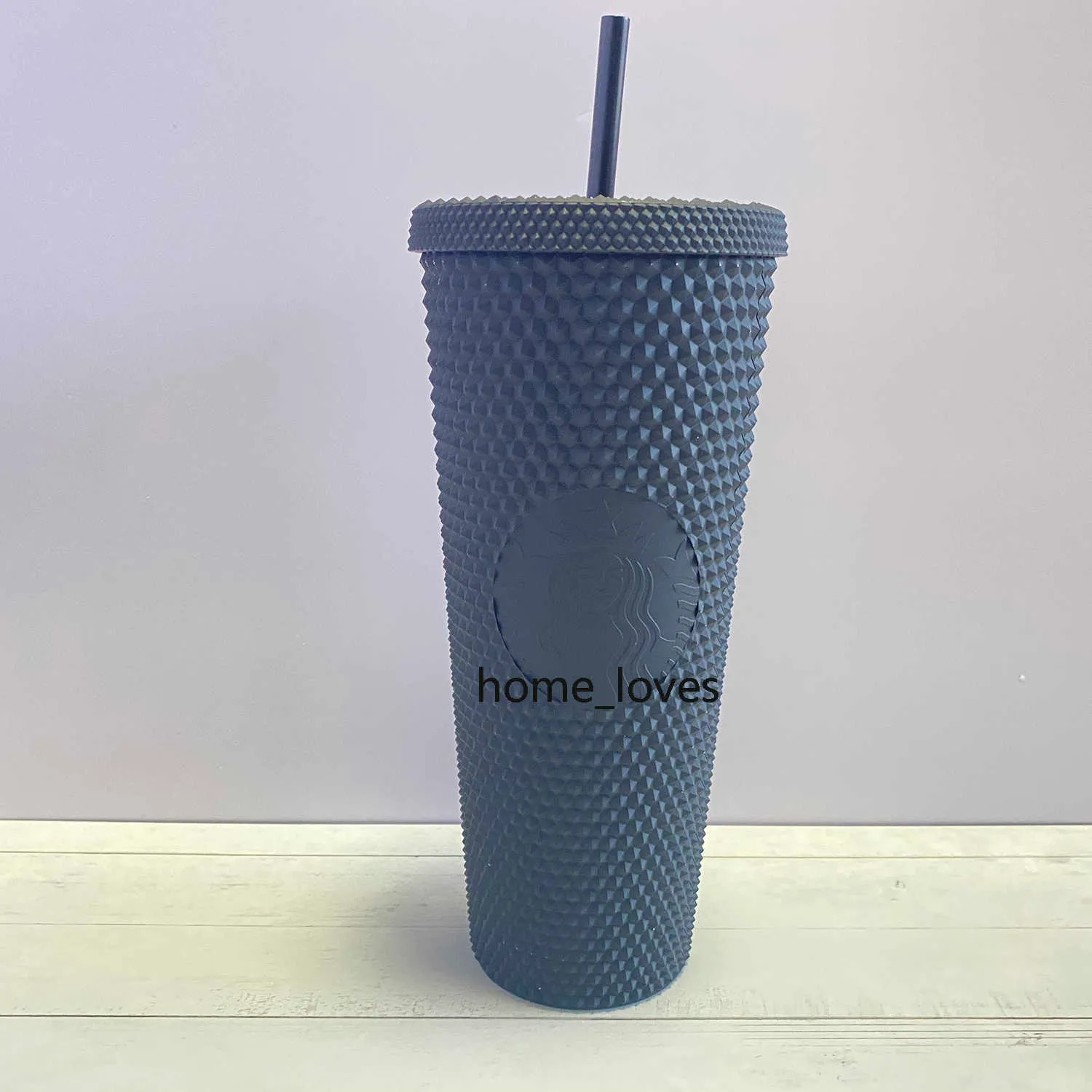 2021 Starbucks Studded Cup Tumblers 710 ml Carbie Pink Matte Black Plastic Mugs With StrawcV2ECV2E302M