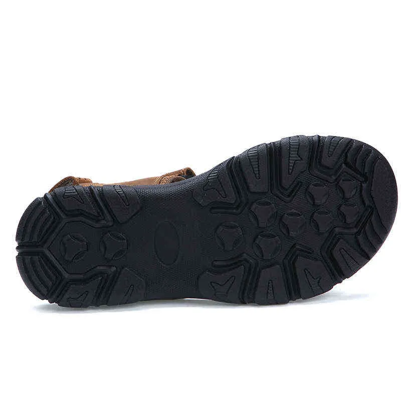Sandali Moda Uomo Spiaggia Taglia 38-48 Scarpe estive in pelle stile romano scarpe da passeggio all'aperto Sandali maschili 220302