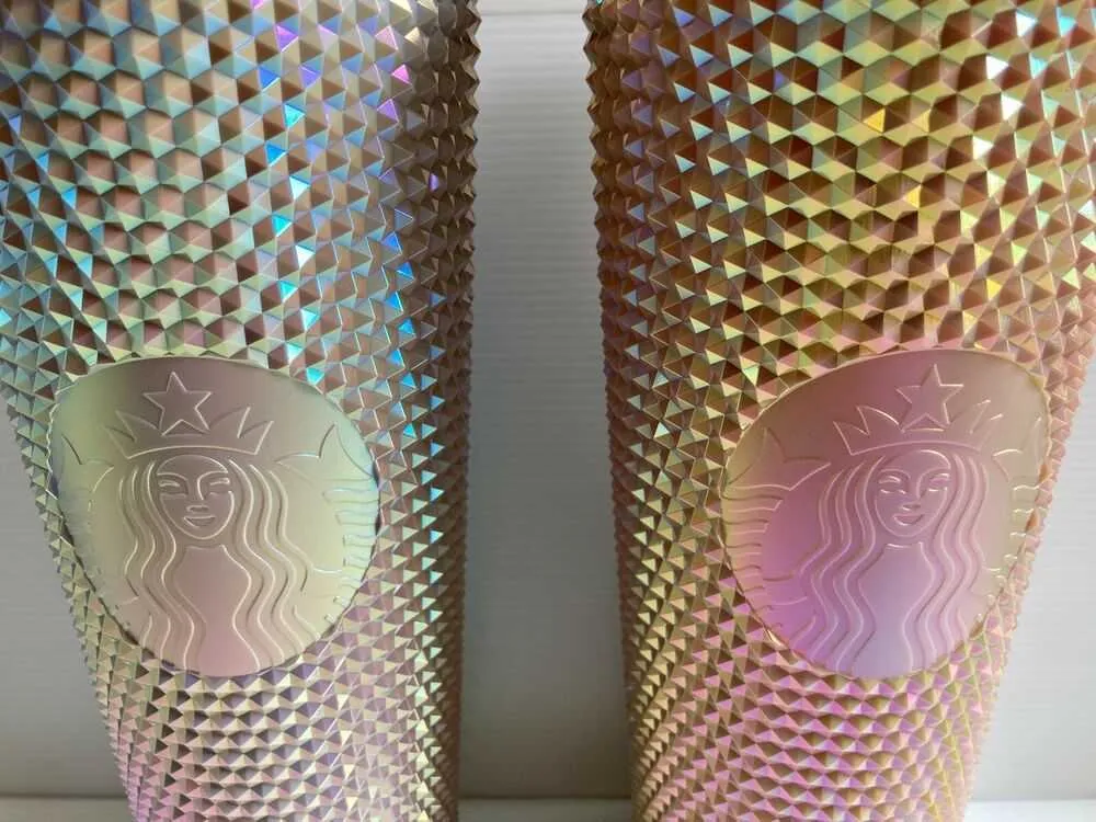 Starbucks Philippines Bling Studded Cup Neutralny szary klejnot drewna 2021 Rzadki