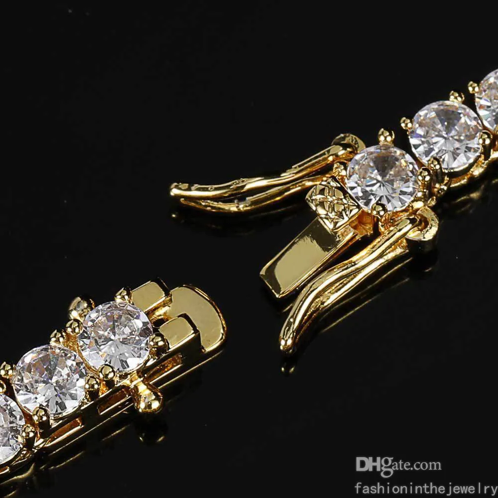 Pulseira de designer pulseiras de tênis de diamante para mulheres jóias de luxo presente 3 4 5 6 mm 7 8 polegadas moda zircon link chain bangles men275g