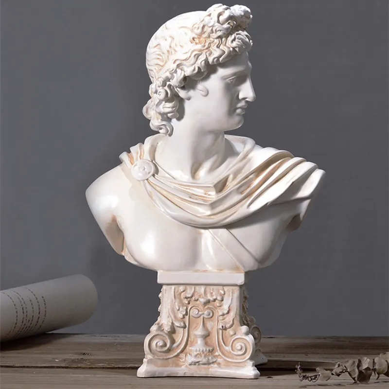 Europejska Anna Apollo Plaster Głowy Rysunek Sztuka Rzeźba Decor Retro Wenus Figurka Charakter Żywica Statua Home Ornament R5252 T200619