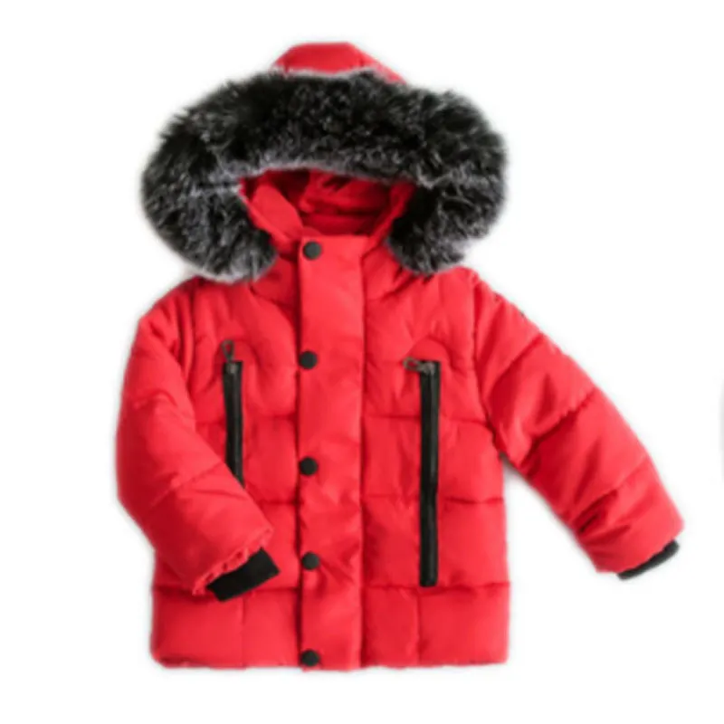 겨울 어린이 코트 모피 칼라 후드 가드 아이의 옷 여자 여자 여자 두껍게 다운 재킷 Y0912 2010221114043