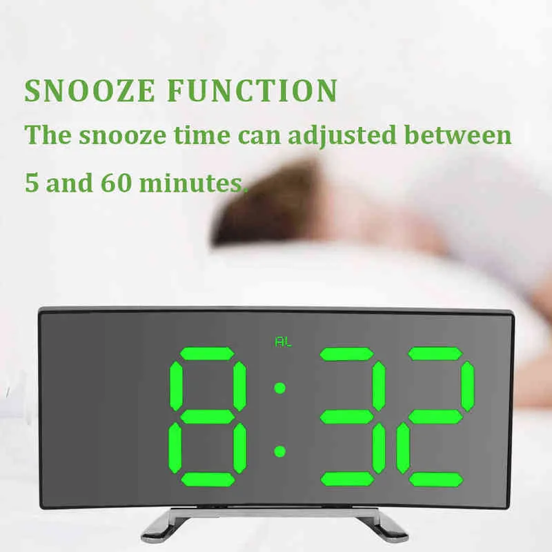 Digital Alarm Clock Desk bordsklocka Burvad LED SN Alarmklockor för barn sovrum temperatur Sze -funktion Heminredning Klocka 2201135412413