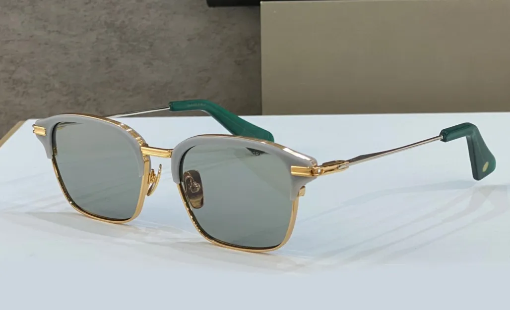 Quadratische Piloten-Sonnenbrille, mattschwarz, goldfarben, dunkelgraue Linse, Sport-Sonnenbrille für Herren, Sonnenbrille, UV-Brille mit Box295D