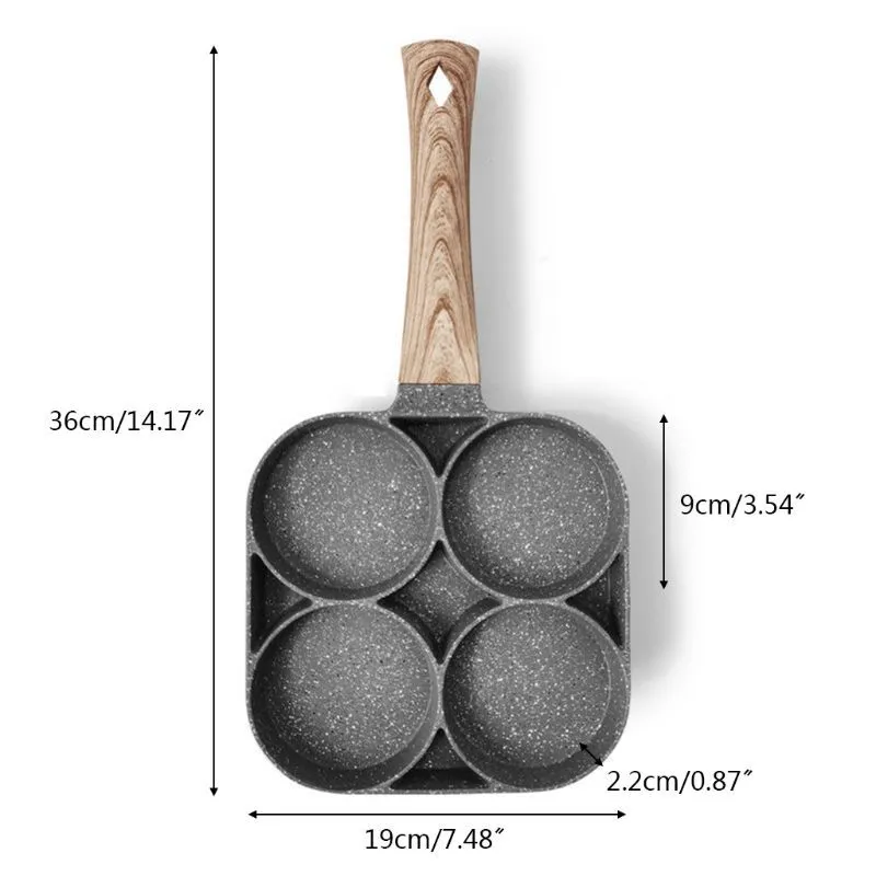 4-otworowa miska o omeletach na jajka burgera producenta naleśnika z drewniana rączka do smażenia garnka nietopcy gotowania 201233323g