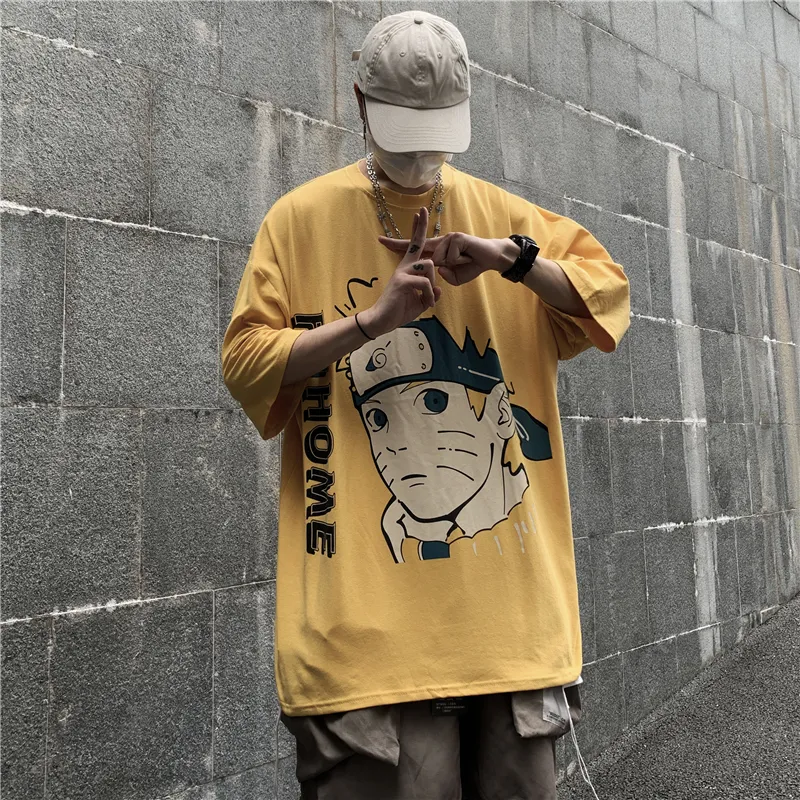 Mannen Vrouwen Anime Print T-shirt Japanse Harajuku T-shirt Ulzzang Koreaanse Stijl Streetwear Tee Top Kleding Sasuke T2007084989939