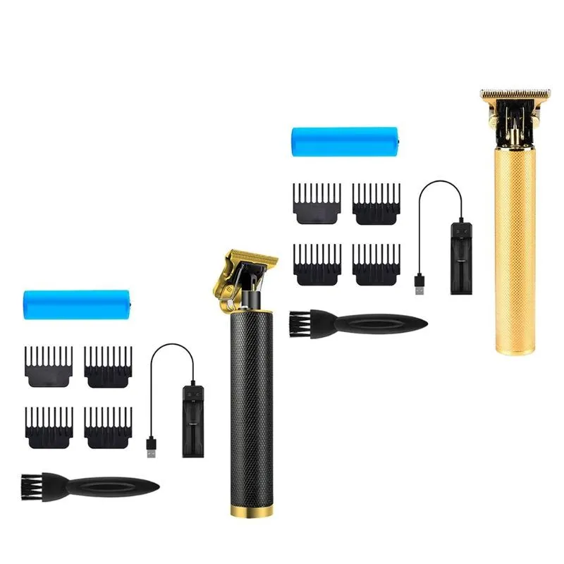 Hair Clippers T Blade Trimmer Kit For Men Home USB Rechargeable With Antiskid Handle Cutting243S