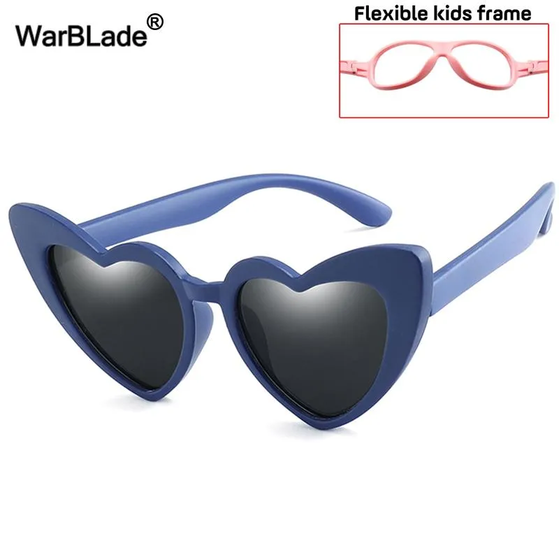 Warblade Dzieci dzieci spolaryzowane okulary przeciwsłoneczne moda chłopcy w kształcie serca dziewczęta okulary słoneczne Uv400 elastyczna rama bezpieczeństwa okulary 220s