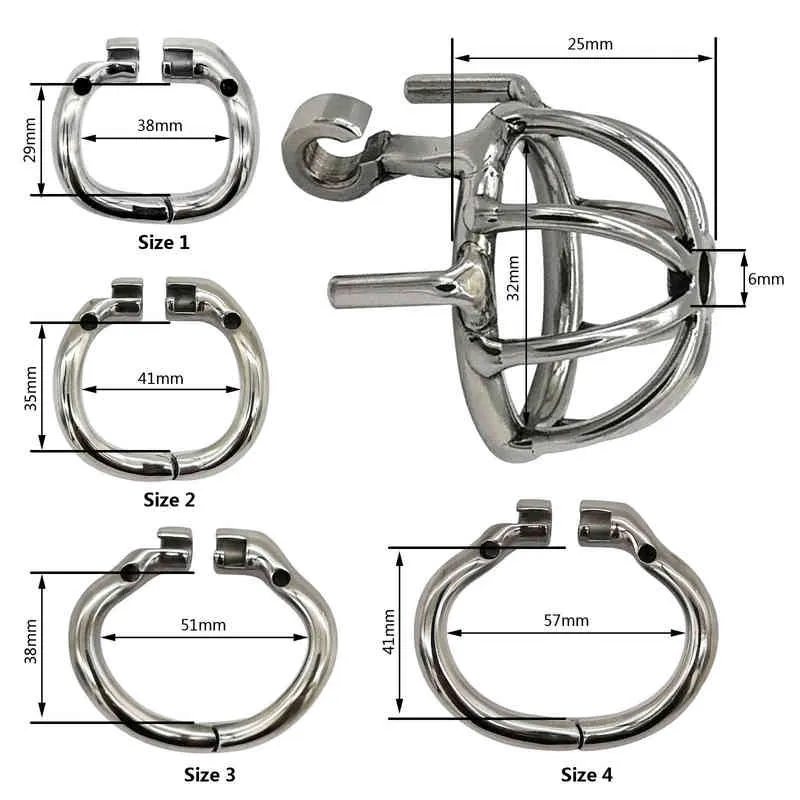 Nxy Cockrings Ergonomic Stainless Steel Stealth Lock Male Chastity Device Cage Penis Ring Belt S055 0215