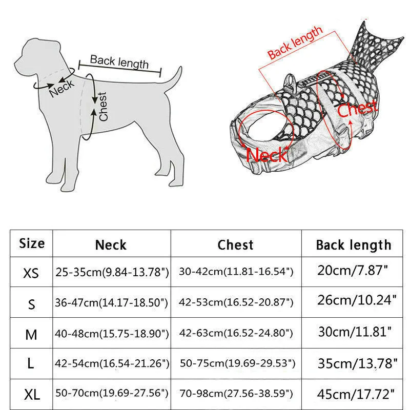 Costume da sirena Giubbotto di salvataggio squalo cani di piccola taglia Gilet estivo Costumi da bagno Riflettente Abbigliamento animali Gilet da nuoto LJ200923305D