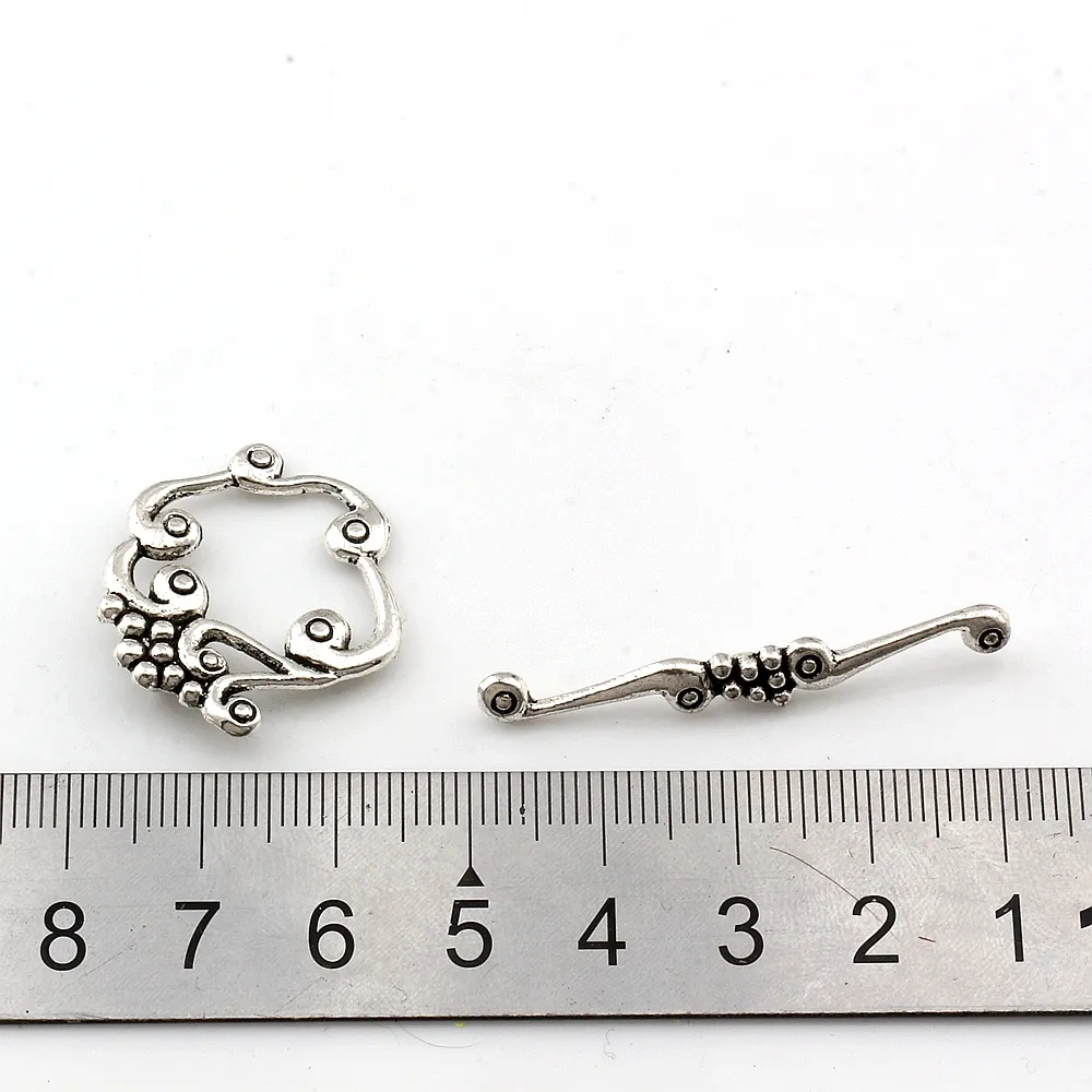 50 ensembles de fermoirs à bascule OT en alliage de Zinc argenté Antique pour bracelets à faire soi-même collier fournitures de fabrication de bijoux accessoires F-693042