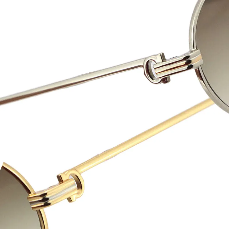Hele grotere 1186111 metalen zonnebrillen voortreffelijk zowel mannen als vrouwen adumbrale bril UV40 lensgrootte55-22-140 mm zilver 18k goud248ii