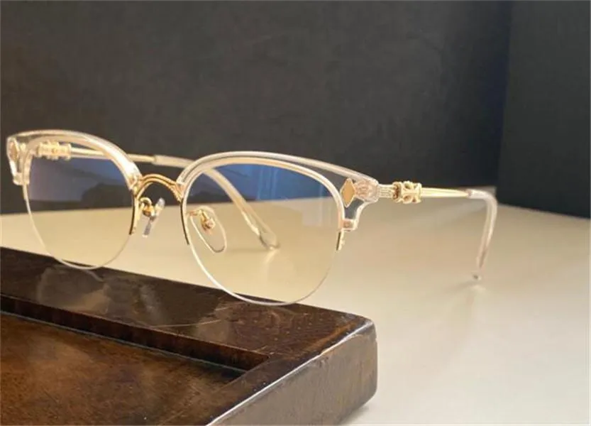 nuovi occhiali design tang specchio ottico da prescrizione cat eye halfframe stile classico business stile elite lente ottica piatta top qua328y