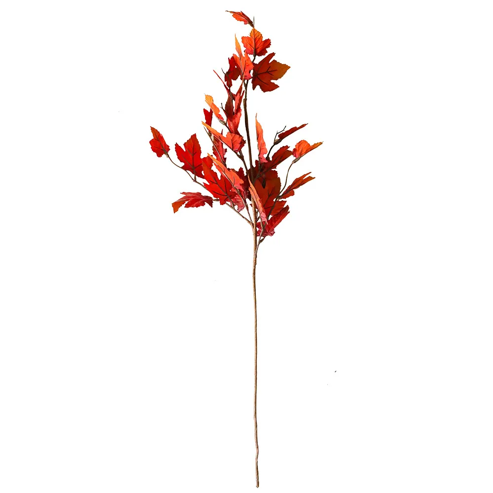 5 stuks nep esdoornblad kunstplant tak voor bloem muur bruiloft achtergrond decoratie huis tuin display rode bladeren1753