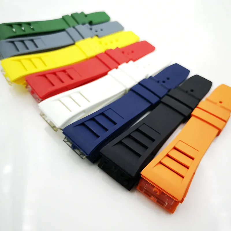 25 mm witte rubberen horlogeband voor RM011 RM 50-03 RM50-01207Q