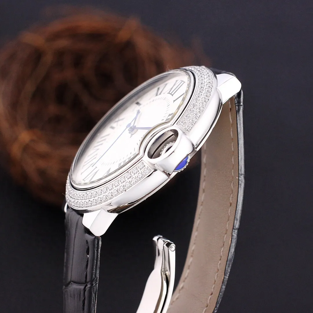 Взрывные 3-контактные классические мужские часы из импортной воловьей кожи с ремешком из нержавеющей стали 316, полностью автоматический механический механизм Diamond248A