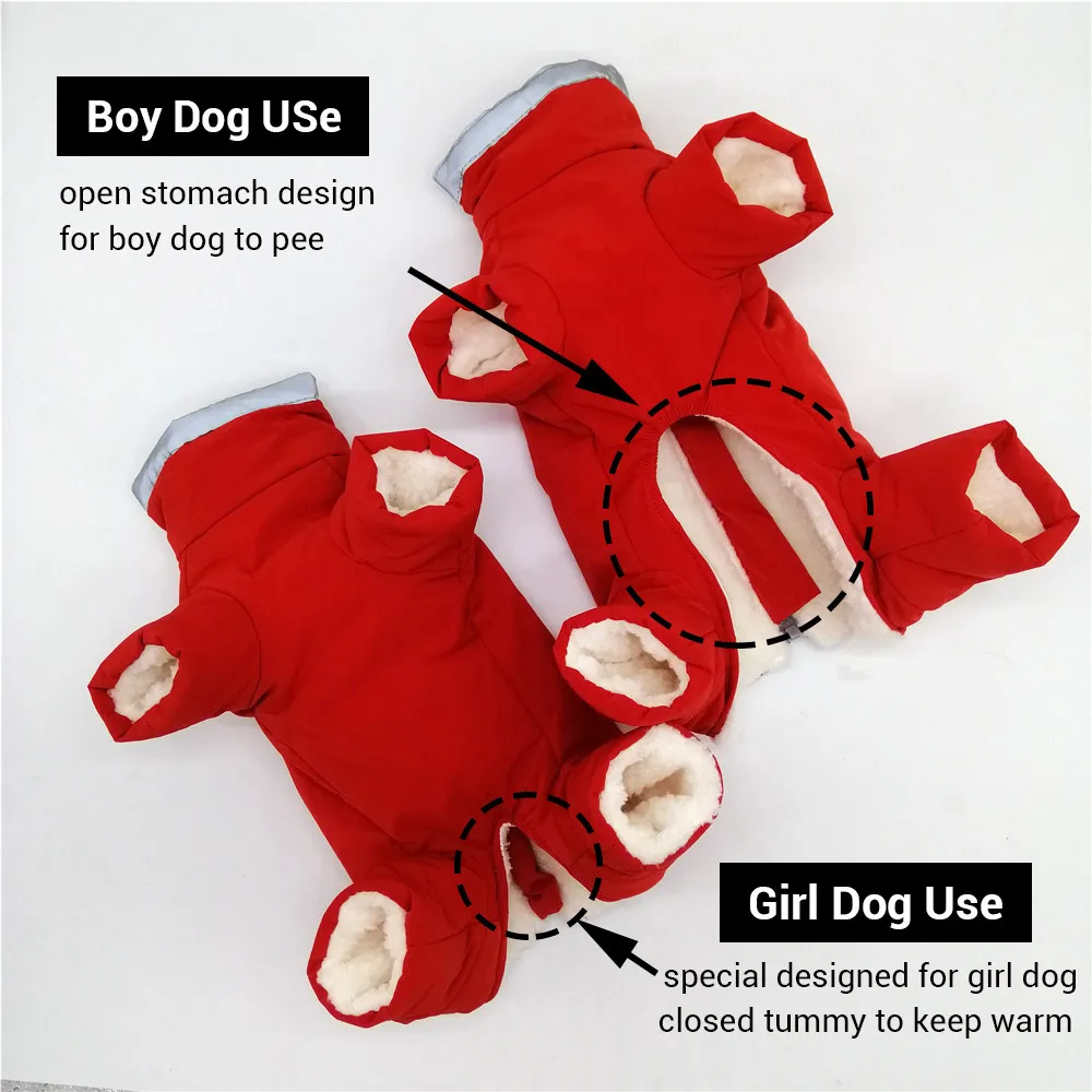 Kış Tulum Köpekler Için Sıcak Su Geçirmez Pet Tulum Pantolon Erkek / Kadın Köpek Yansıtıcı Küçük Köpek Giysileri Yavru Aşağı Ceket 201102