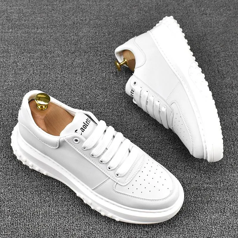 Luxury Designer Business Wedding Dress Shoes Fashion Breathable Lace Up Casual Daily Little White Sneakers Classic Wear Resitant Men Walking Loafers