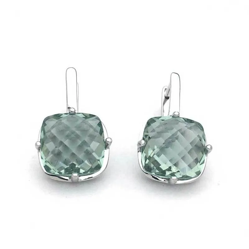 CSJ Green Amethyst Earring Sterling 925 Silver Citrine Ametrine Paraiba Zultanite를위한 생일 파티 약혼 선물 상자 220211