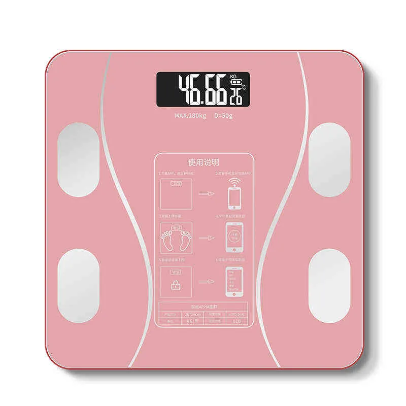 Bluetooth Body Fat Smart Wireless Digital Bilancia da bagno Analizzatore di composizione LED App smartphone Acqua Massa muscolare BMI H1229