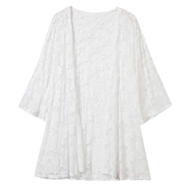 Zarif Vintage Kimono Hırka kadın Dantel Gömlek Işlemeli Plaj Güneş Kremi Giyim Hırka Artı Boyutu Bluz Kadın H1230