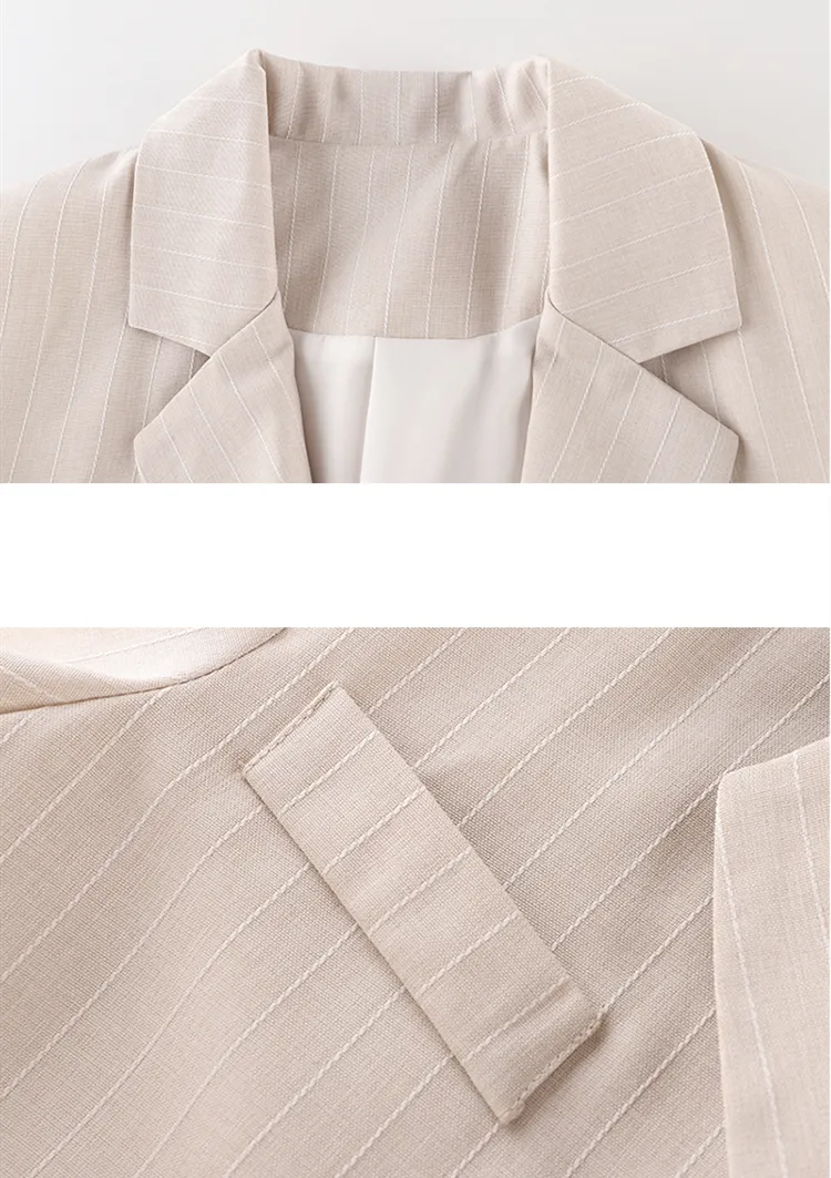 Colorfaith 2020 Ny sommar kvinna sätter 2 stycken matchande kort byxor Casual elastisk midja randig bomull och linne kostym ws1253 t200701