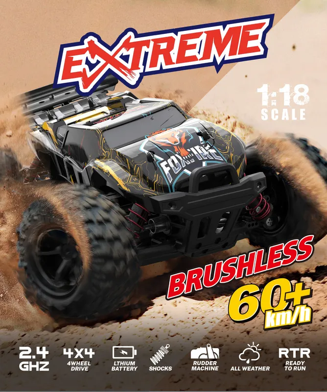 ENOZE 1/18 RC Voiture 60KM/h Télécommande Haute Vitesse 2.4G 2440 Moteur Brushless Brossé 380 pour 1:18 Trucky Off-road RTR Racing 220218