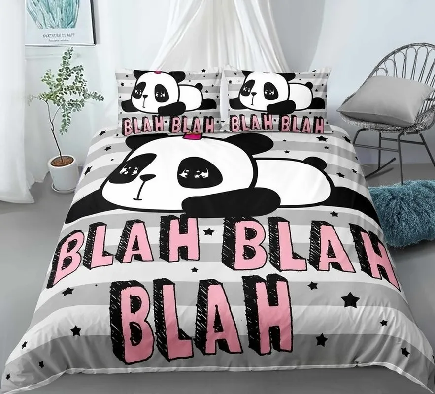 Panda 3D Comfort Covers Bedding Sets Quilt Duvet Cover Pillowcase Home Textiles Bedroom Bed Set 201210