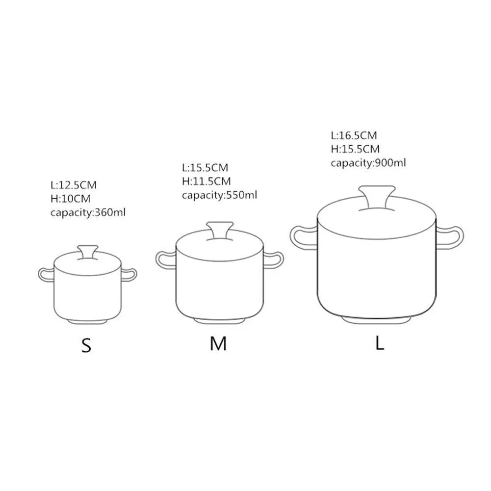 Adeeing Cute Ceramics Stew med två öron Mikrovågsugn Tryckkokare tillgänglig för kökskokning T200523