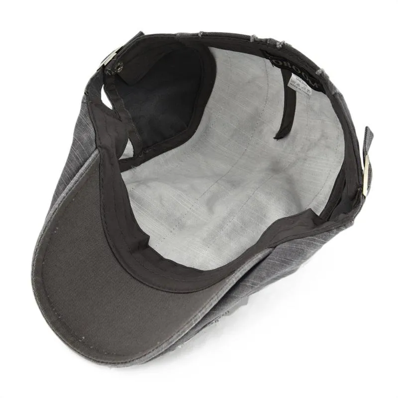 Sboy chapeaux VOBOOM gris en détresse coton casquette plate hommes casquettes de Golf rétro boulanger garçon chapeau mâle Gatsby pilote Cabbies béret Boina 1236U