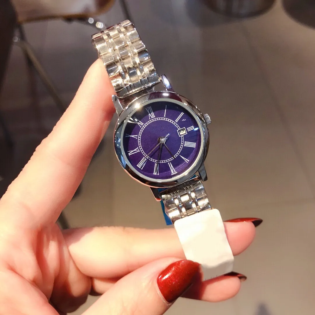 女性男性ローマ数時計紫色のダイヤル29mm 39mmのための新しい有名なカップルの腕時計の腕時計の時計