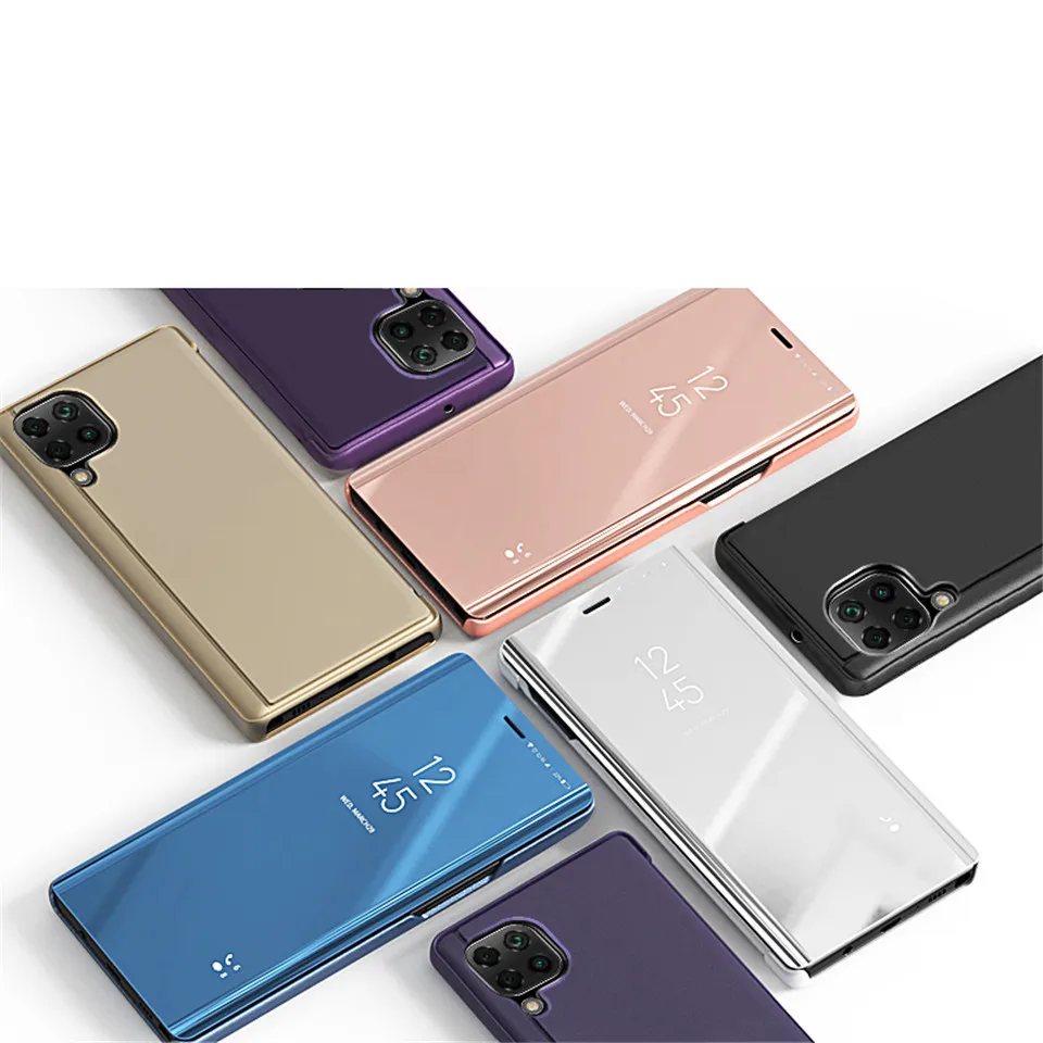 Przypadki dla Samsung A12 Case Flip Lustro Stojak Telefon Case Dla Samsung Galaxy A12 Case Case Luksusowe Ochronne A 12 Fundas Coque 6,5 cala Capa