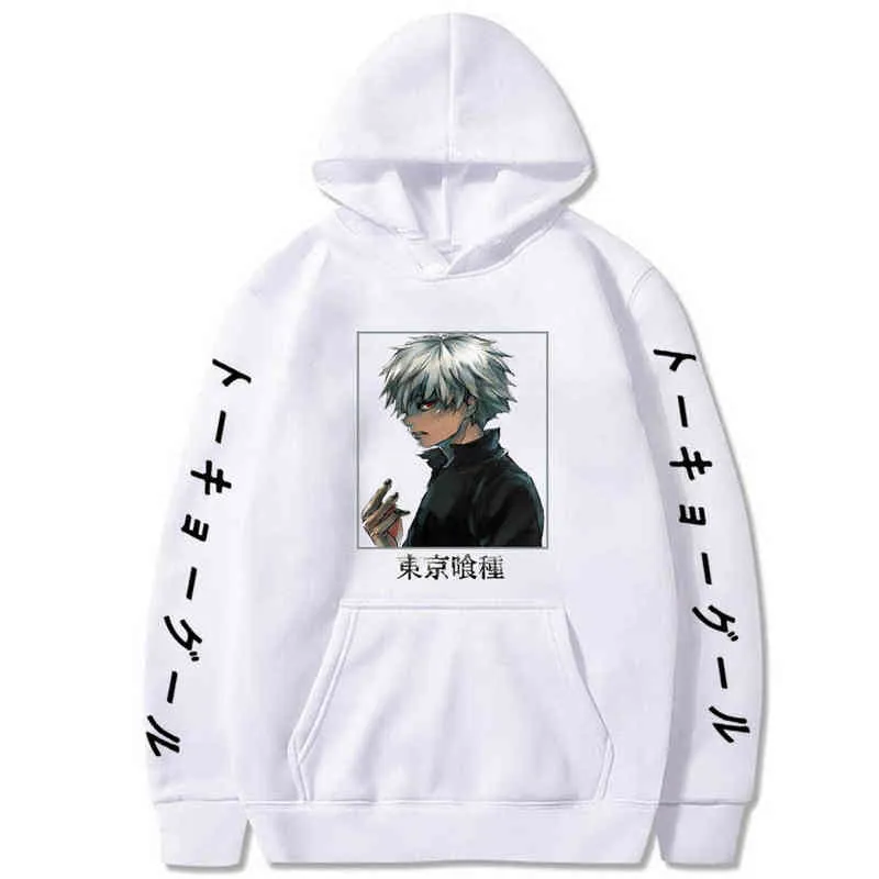 Anime Tokyo Ghoul Unisex Hoodies Harajuku Kaneki Ken Printed Men's Streetwear Casual Sweatshirts H1227