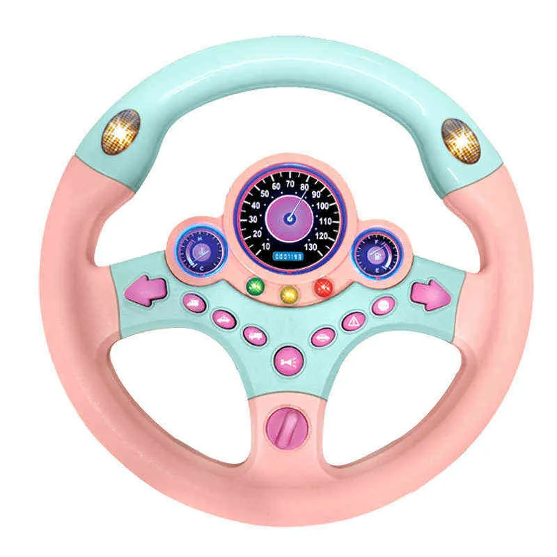 Eletric Simulation Steering Wheel Toy with Light Sound Baby Kids Musical Educational Copilot Stroller Steering Wheel Vocal Toys G1224