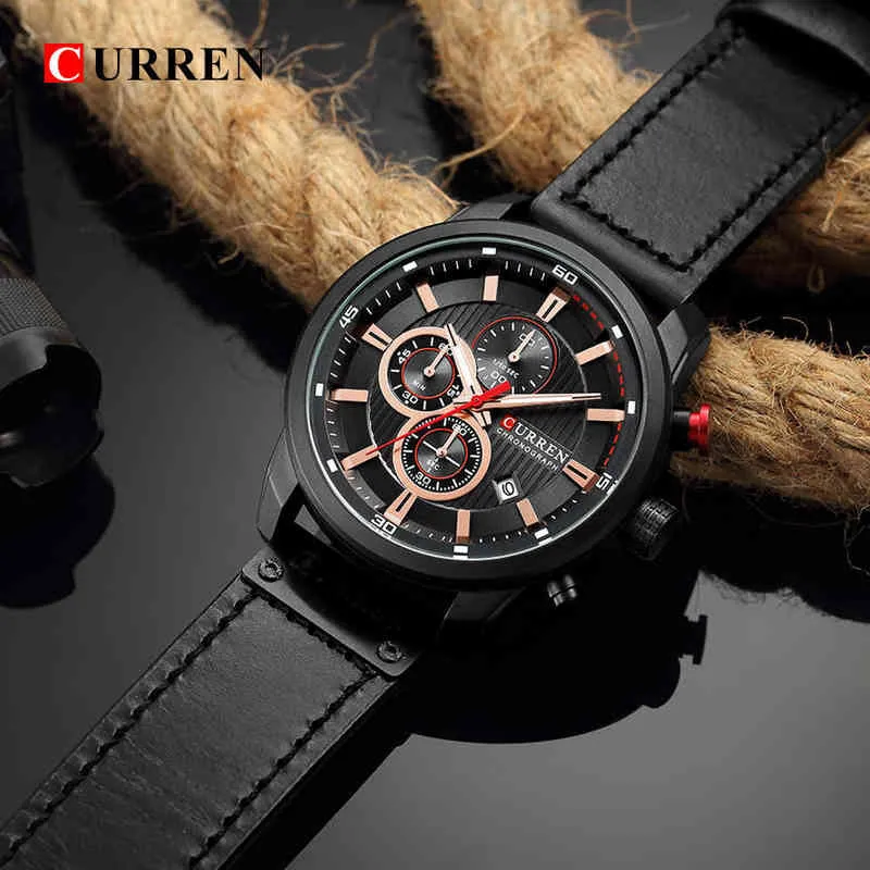Curren Fashion Date Quartz Men Watches Top Brand Luxury Man Clock Chronograph Sport Mens Wrist Watch Hodinky Relogio Masculino 22222y