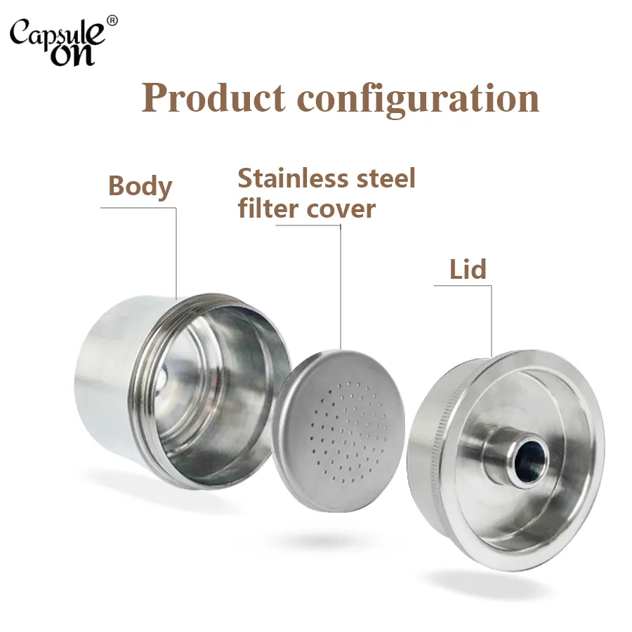 Capsulone/Compatible with illy coffee Machine maker/STAINLESS STEEL Metal Refillable Reusable capsule fit for illy cafe capsule T200523