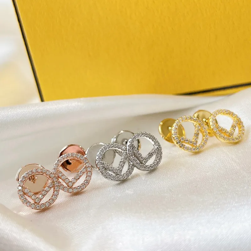 2022 Designer Rosegold Gold Ohrringe für Frauen Männer Pearl Anhänger Hoop Ohrring Luxurys Designer Buchstabe F Bolzenohrringe D2201232z